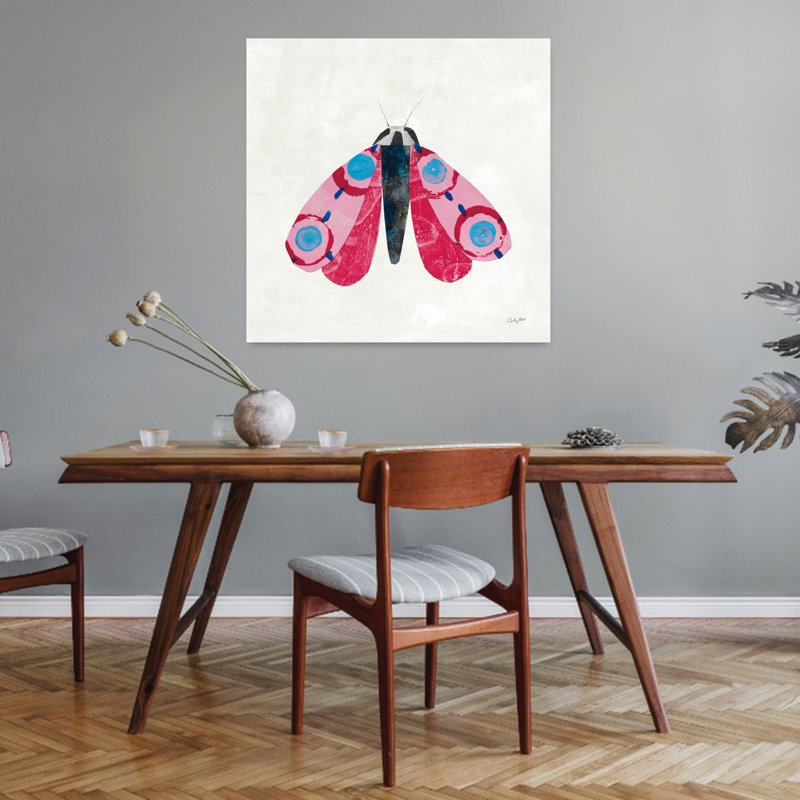 Collage insectes I, papillon contemporain, H 32 po x l 32 po