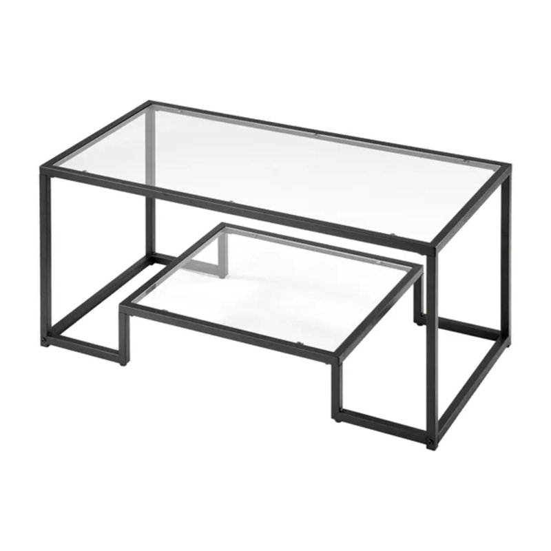 Table basse en verre trempé 22,6 x 42,76 x 4,57 po - VEVOR