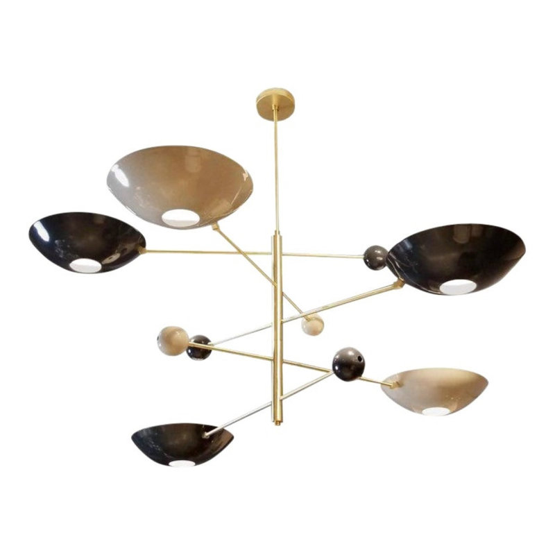 Light Catalonia Bowl Trosclair Modern Linear Chandelier, Antique Bronze, 41" H x 62" W x 62" D