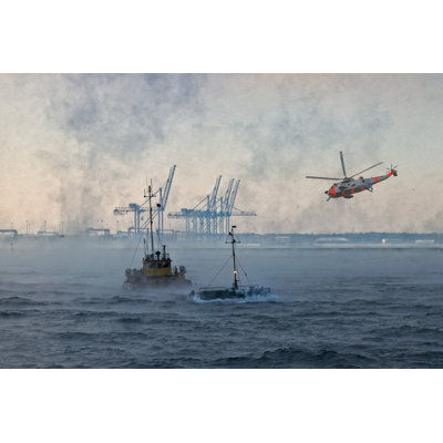 Hélicoptère de sauvetage - Photographie sur toile tendue