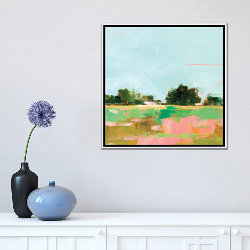 «Summer Glow I» par Ethan Harper - reproduction d'art, H 18 po x l 18 po x 1,5 po, Toile blanche encadrée, Pas de tapis