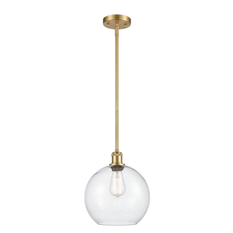 Luminaire suspendu sphère 1 lumière Baran, Grainé, Ampoule DEL 6 watts Vinage, Or satiné