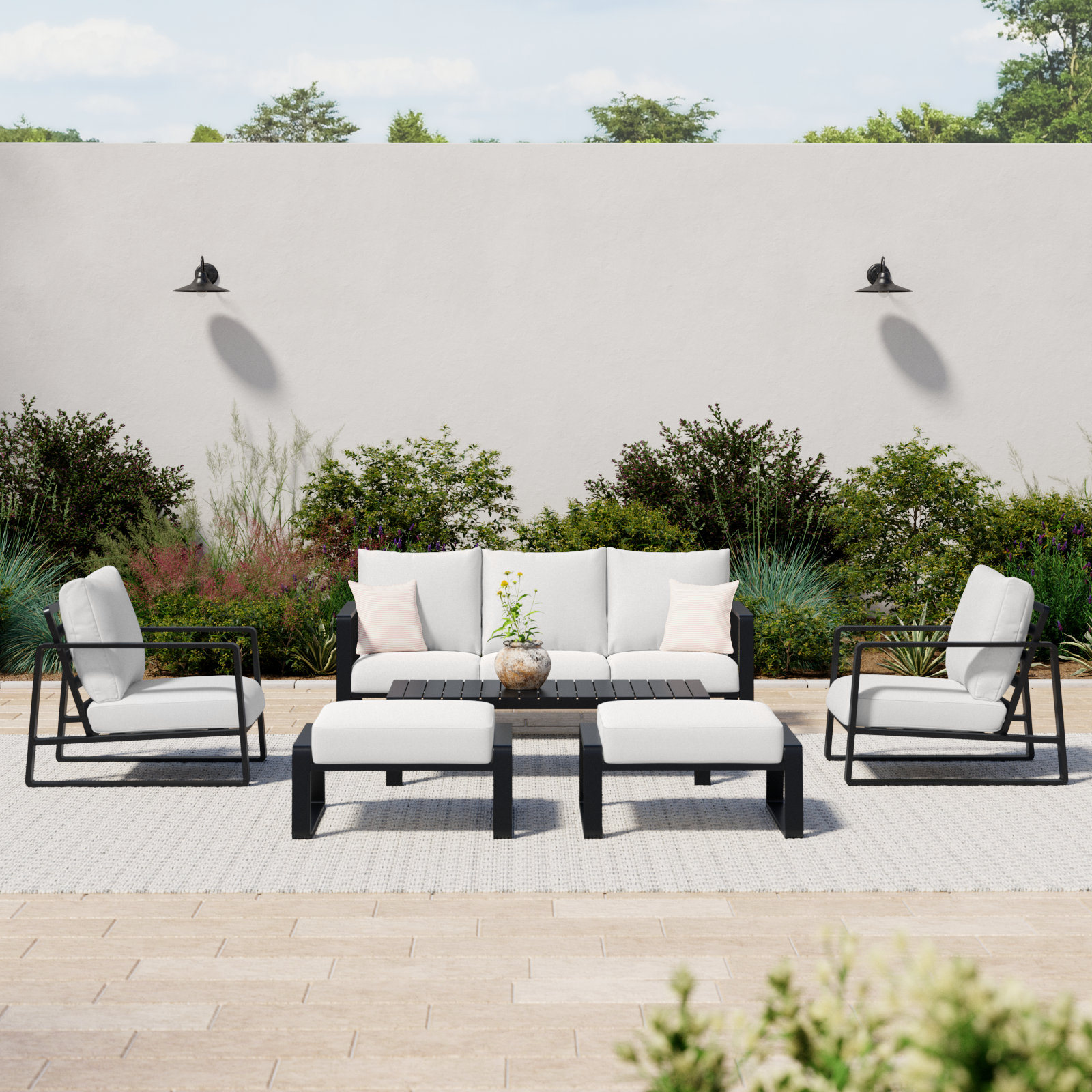 Leanna 7-Person Patio Seating Group, 2, Yes