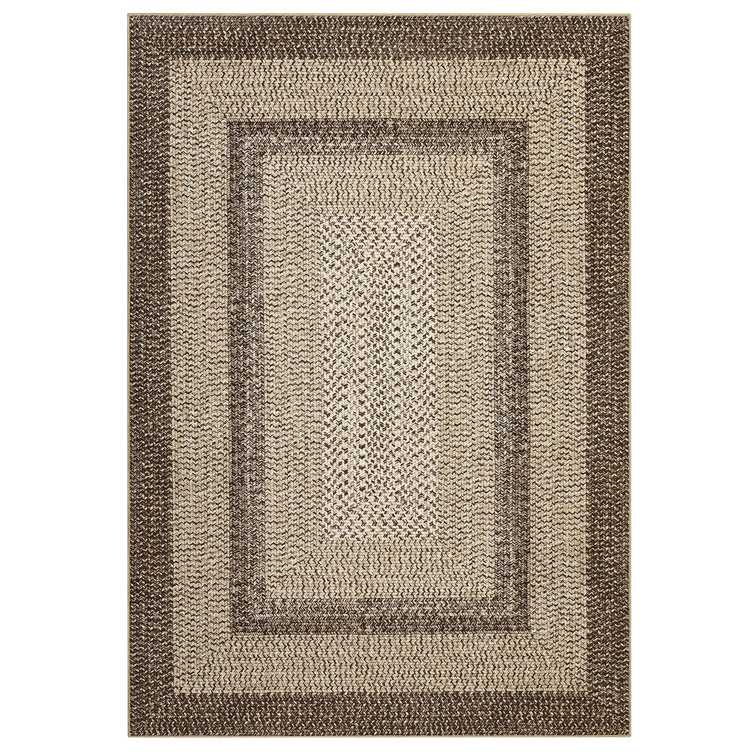 Machine Washable Non-Slip Non-Shedding Area Rugs for Living Room, Farmhouse Printed Braided Bordered Carpet, Stain Resistant Thin Foldable Floor Cover for Nursery Dining Room