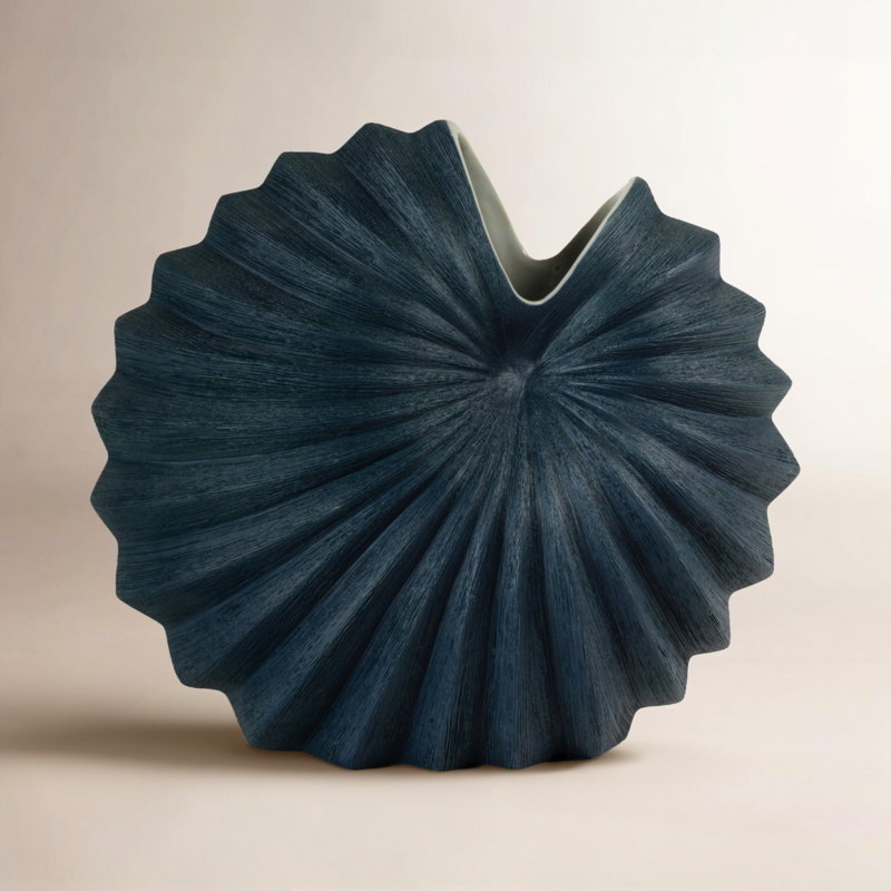 Pottsville Blue Water Shell Porcelain Vase