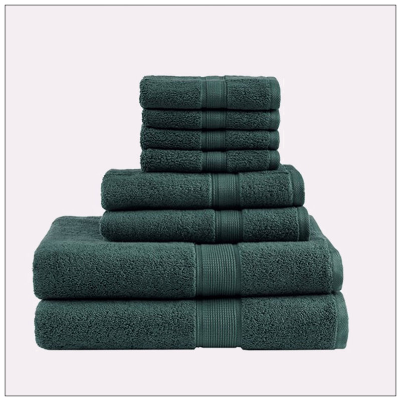 100% Cotton Super Plush Mulit-Size Set, Dark Green