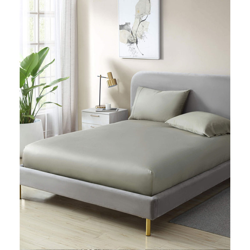 Natural Premium Bamboo Machine Woven Fitted Sheet, Full / Queen Fitted Sheet, Boulder