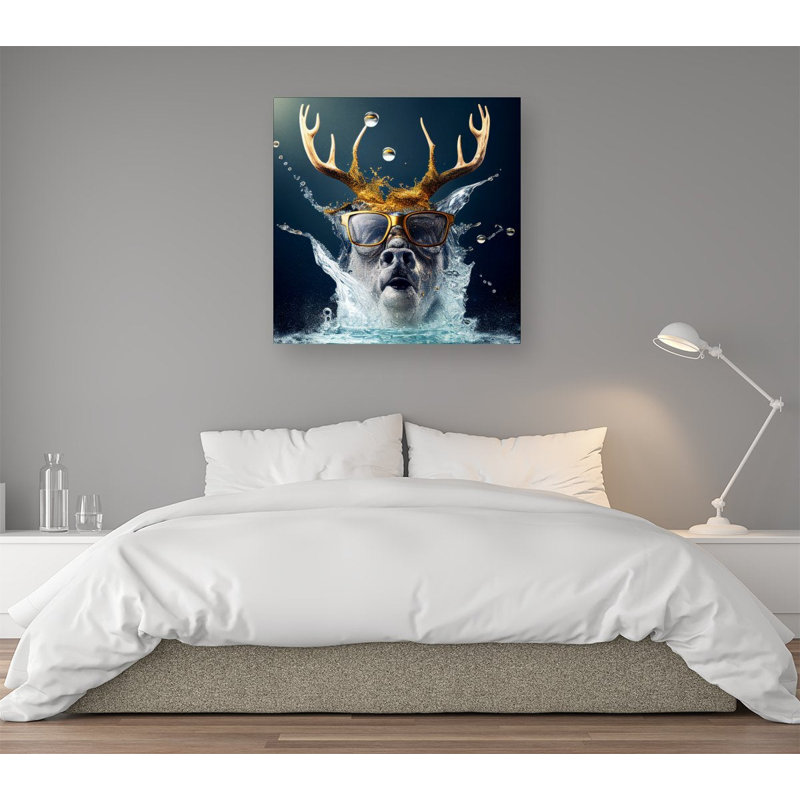 Stag 1 Piece Wrapped Canvas Wall Art