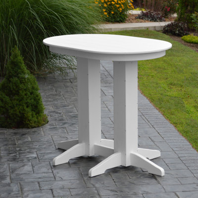 Nettie Oval Outdoor Bar Table With Umbrella Hole , 48'' in. W 33'' in. D