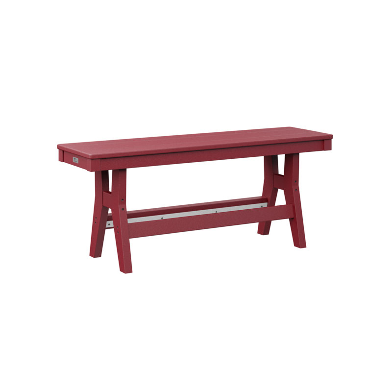 Banc rouge de 44 po Berlin Gardens Harbour, H 18 po x l 44 po x P 12,5 po, Rouge écarlate