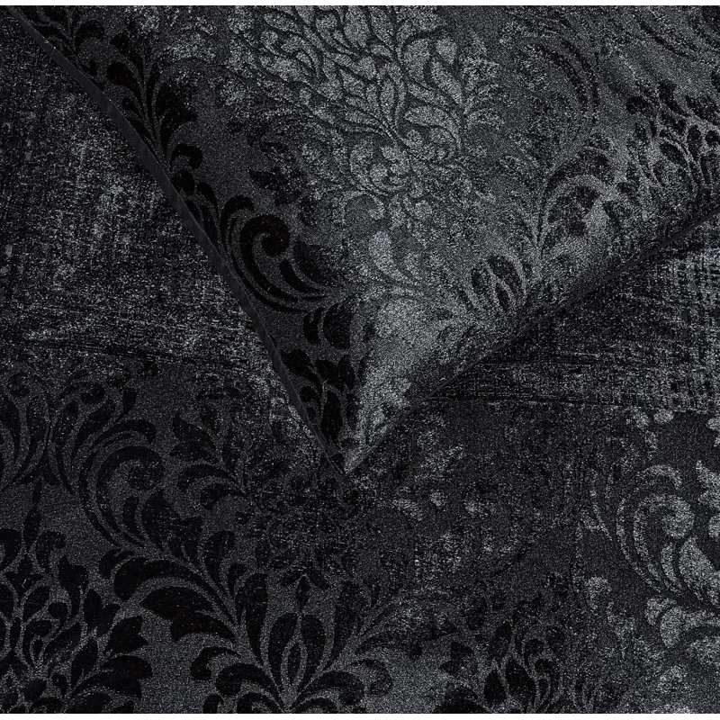 Polyester Duvet Cover Set with Pillow Shams Included, Black, Double Duvet Cover + 2 Standard Shams 