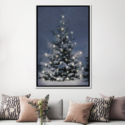 Twinkling Lights at Christmas - reproduction d'art murale - toile encadrée