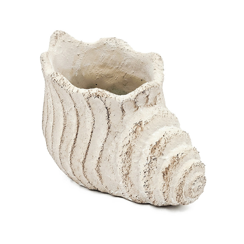9 x 5,5 x 5,7 pouces pot à fleurs décoratif beige fait de sable et de ciment, s'adapte aux styles de décor intérieur bohème rustique côtier