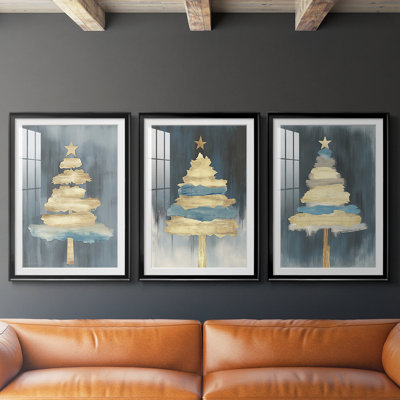 Art des Fêtes de Noël CLxxxix - reproduction sur mesure encadrée de qualité supérieure - 3 pièces