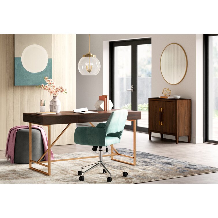 Adan Task Chair Etta Avenue Upholstery Color: Tan