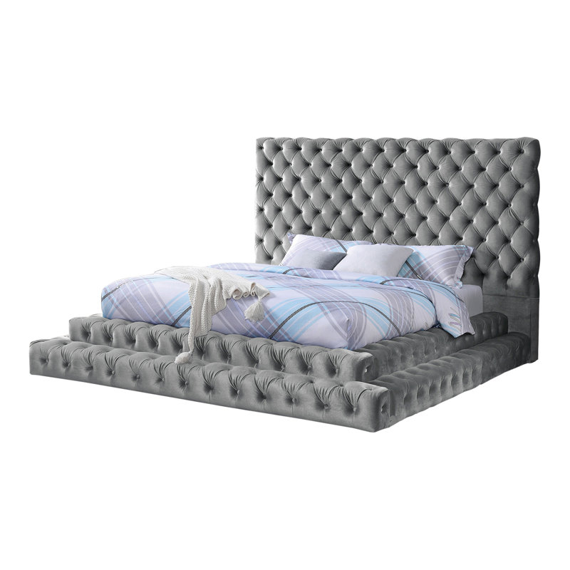 Queen Bed, Gray, Gray, Queen