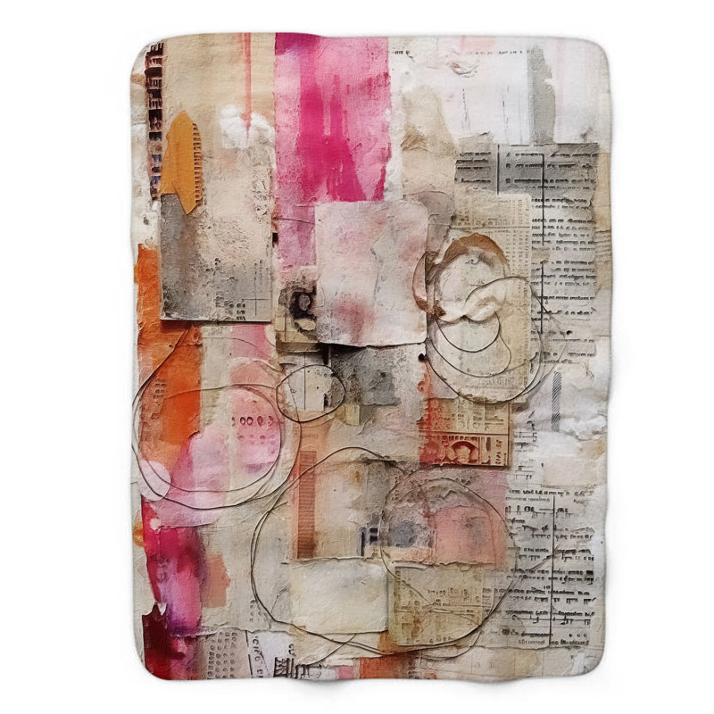Couverture tourbillon rose 1 pièce Premium, L 60 po x L 80 po
