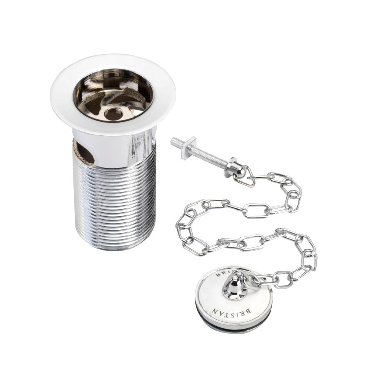 Traditional 9cm Chain and Stopper Waste Bathroom Sink Drain With Overflow