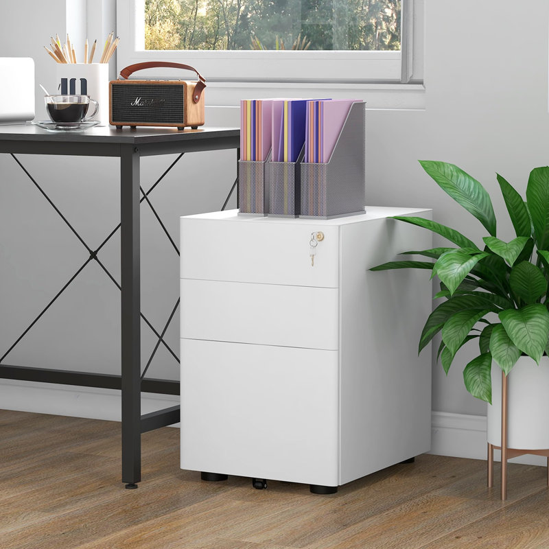Simlai 39cm Wide 3 -Drawer Mobile File Cabinet