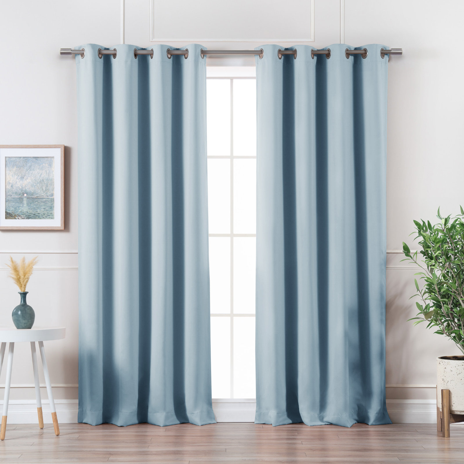 Schaeffer Blackout Thermal Curtain Panel Set, Sky Blue, 52" W x 96" L