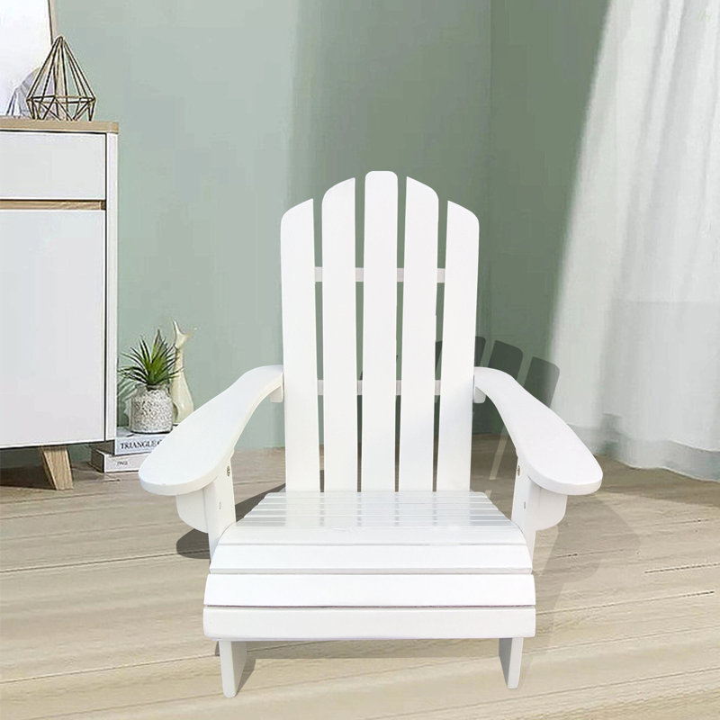 Outdoor Or Indoor Wood Children Adirondack Chair,White, White