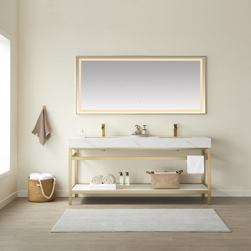 Ensemble de meuble-lavabo double 72 po Funes, Noir mat, Noir mat, Blanc montagne enneigée
