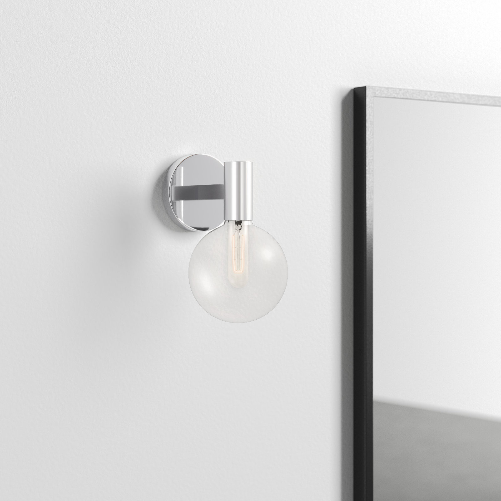 Romi Single Light Armed Sconce, Chrome