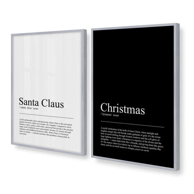 Noir et Noël, ensemble de 2 reproductions d'art