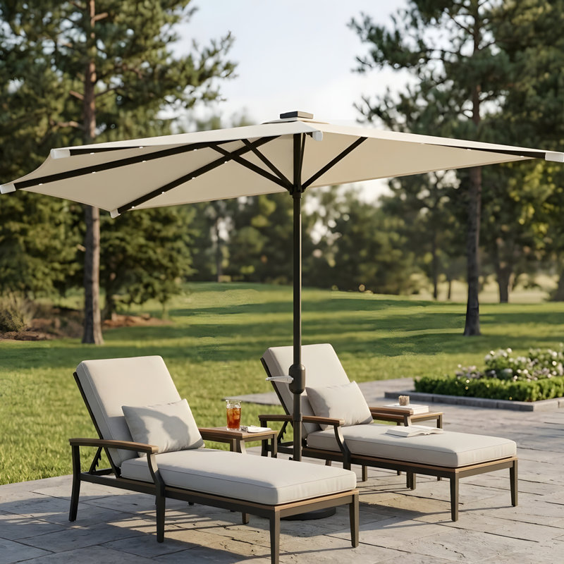 Petit demi-parasol ventilé avec demi-parasol pour l'extérieur