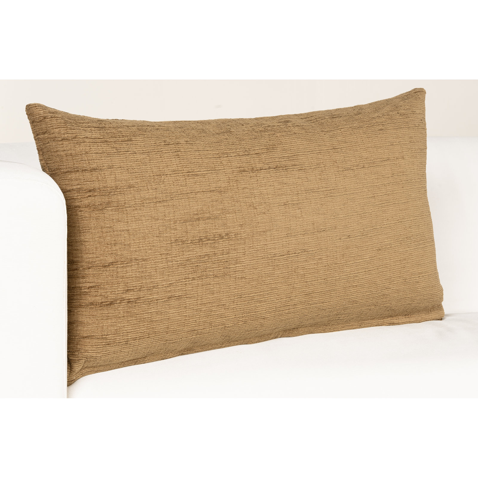 Haven Solid Accent Pillow, Feather, Brown, Rectangular 14"H x 26"W