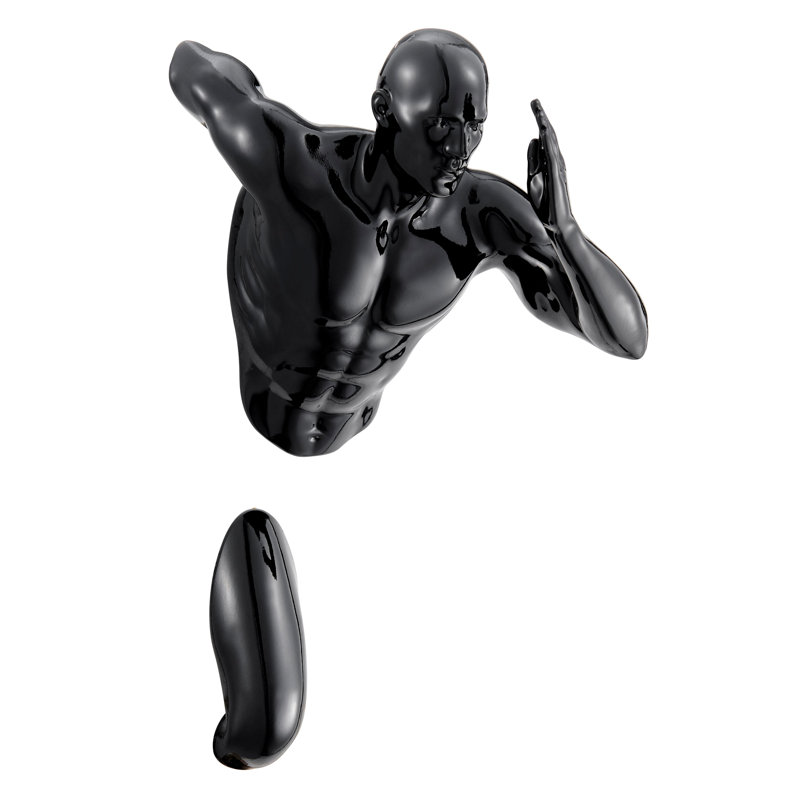 Sculpture murale lustrée, Noir