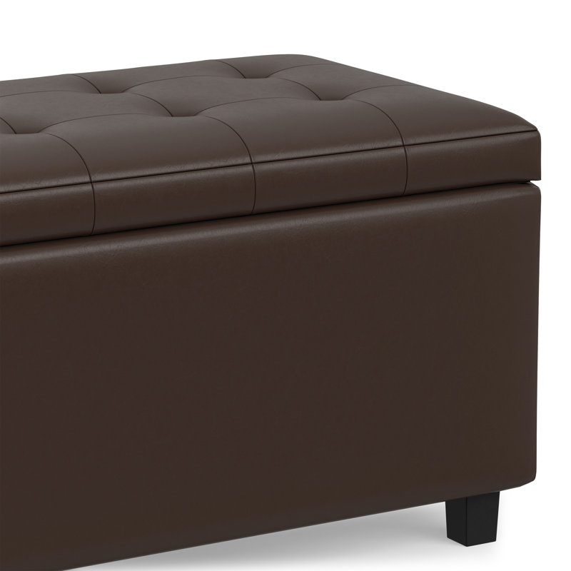 Banc repose-pieds avec rangement caché Cosmopolitan, Brun chocolat