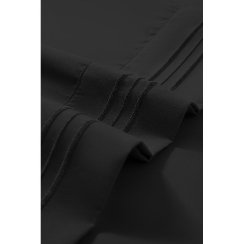 Ensemble de draps en rayonne , Noir, Ensemble de draps pour lit double TG + 1 drap-hous