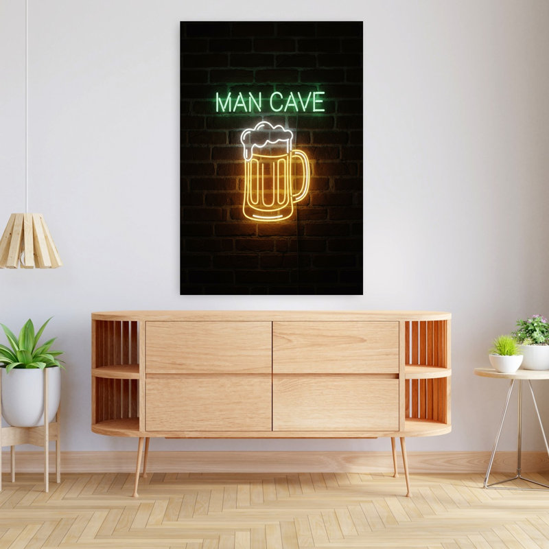 Art mural contemporain «Man Cave», H 48 po x l 32 po