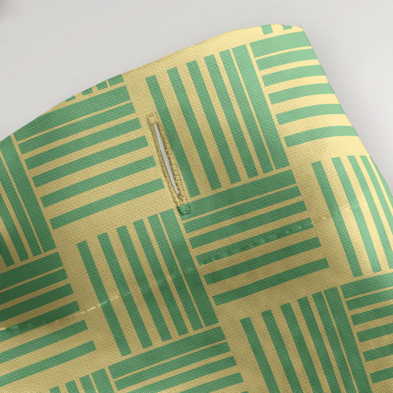 Rideau de douche simple basketweave rayures classic, Jaune / vert