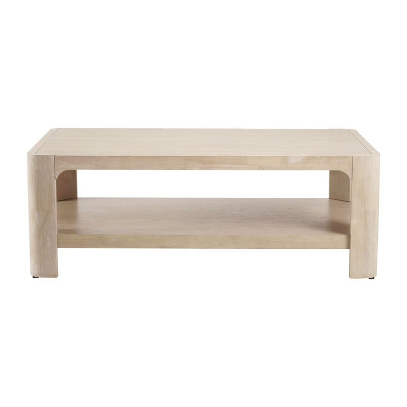 Burroughs Coffee Table With Open Shelf, Weathered Sand, Weathered Sand