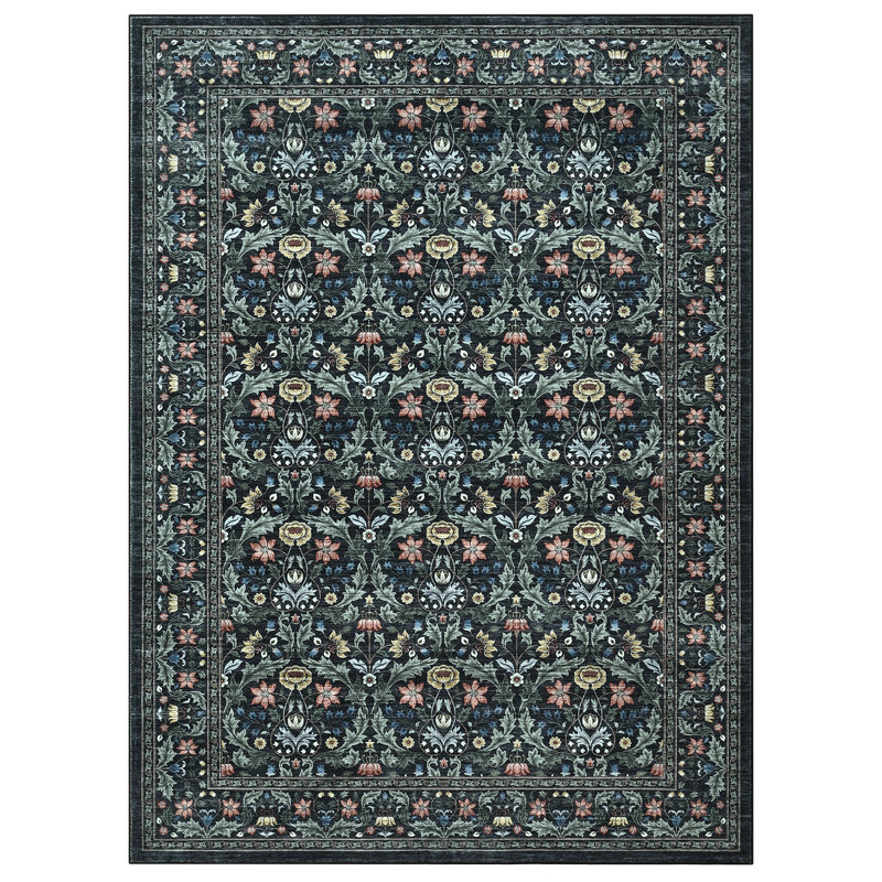 Washable Rugs for Living Room Non-Slip Area Rugs Non-Shedding Stain Resistant Farmhouse Vintage Accent Carpet for Dining Room Bedroom
