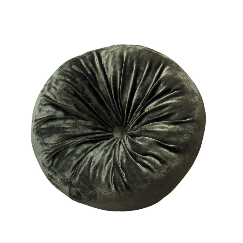 Coussin Therese, Vert olive foncé, 12 po de diamètre