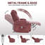 Fauteuil inclinable électrique ultra-confortable en velours côtelé - Ajustement avant et arrière à 135 °, massage chauffant-1949956815