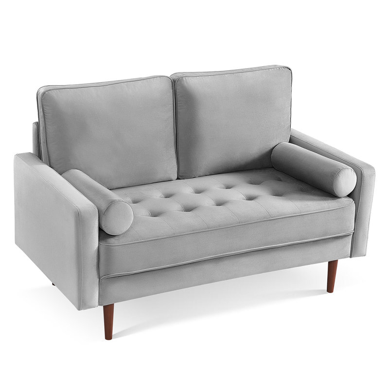 Velvet Lounge Sofa Seats 3, Highly Resilient And Comfortable Design, Comes With 2 Pillows, Suitable For A Variety Of Home Spaces