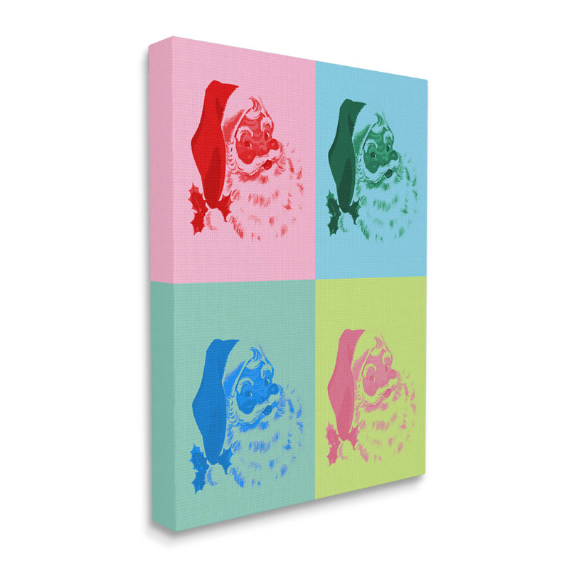 «Pop Style Christmas Santa» par Lil 'Rue - impression sur toile tendue, H 20 po x l 16 po x P 1,5 po
