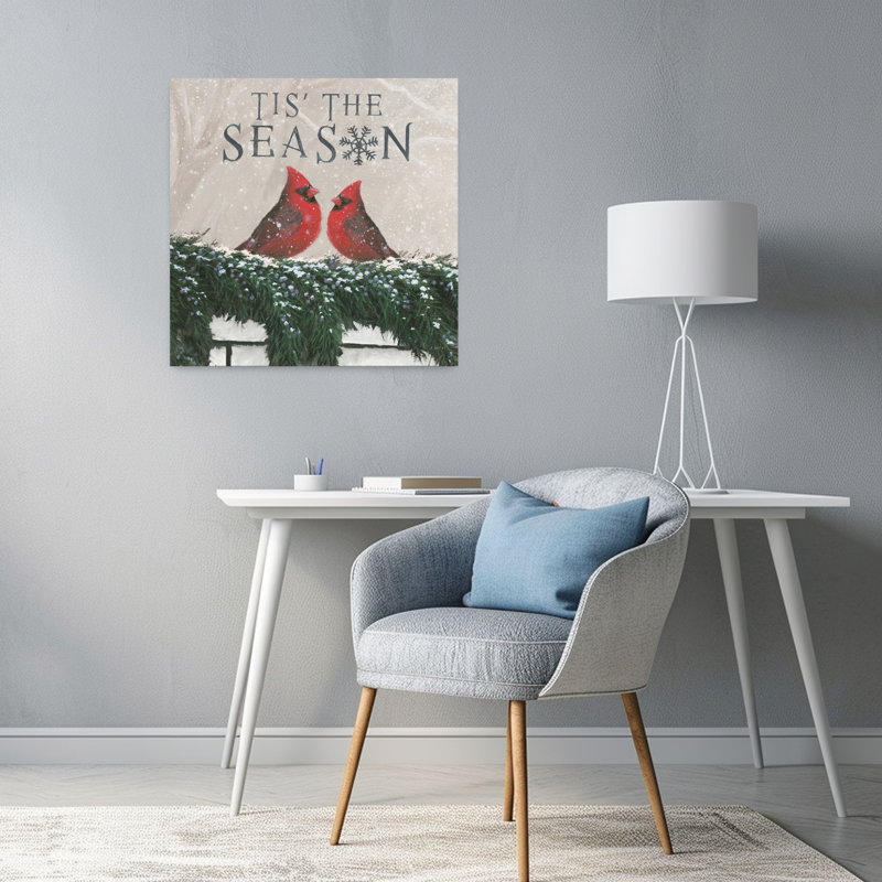Contemporary Christmas Affinity X Two Birds With Animals Birds Art, 24" H x 24" W
