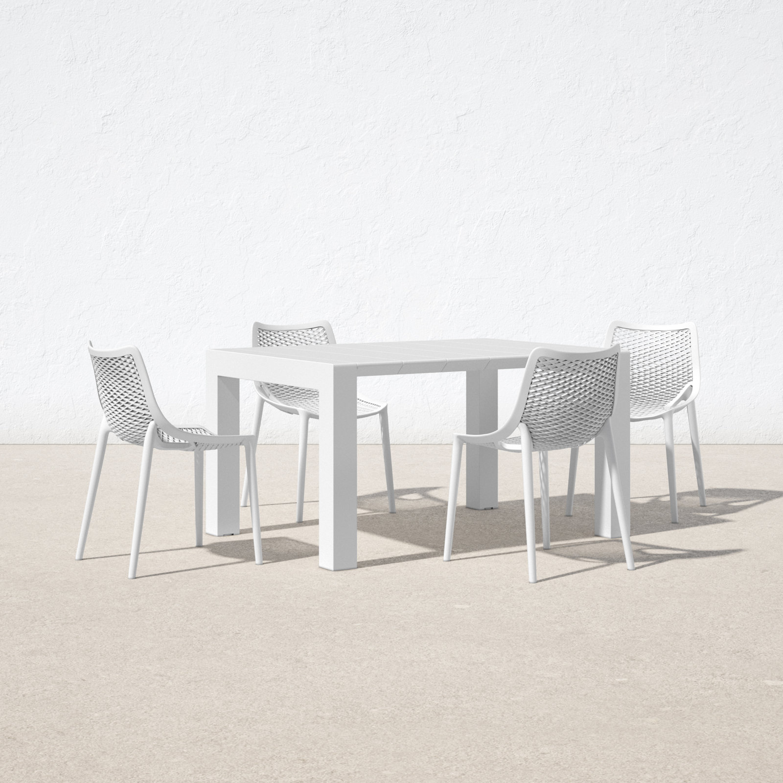 Asherton 39" Patio Dining Set, White