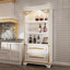 Garde-manger orné de 76,3 po de hauteur avec tablettes ouvertes et 2 tiroirs