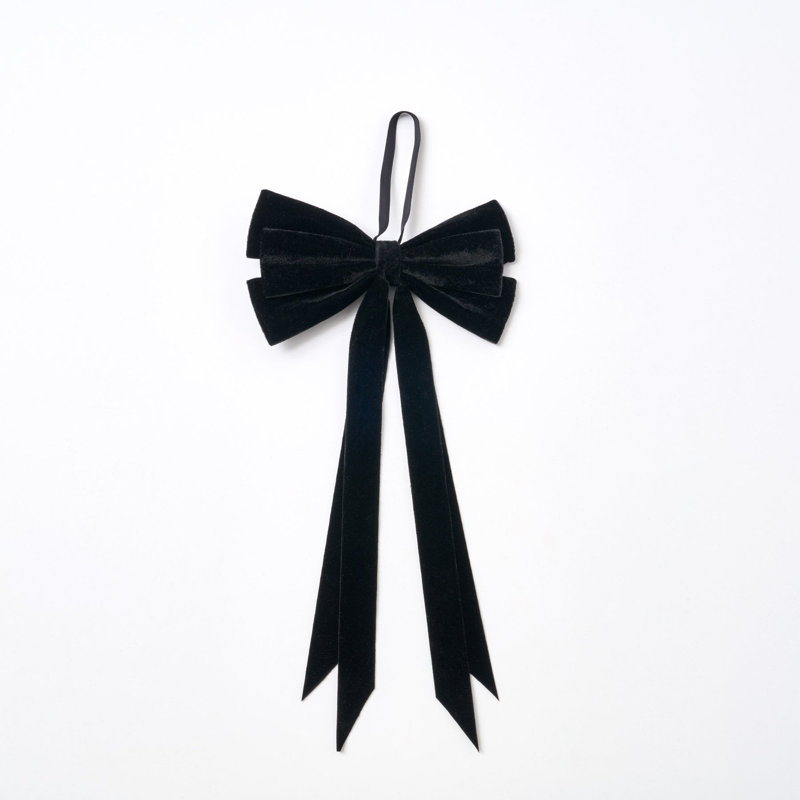 Nœud papillon de Noël élégant en velours noir à double queue, à clipser - Paquet de 3