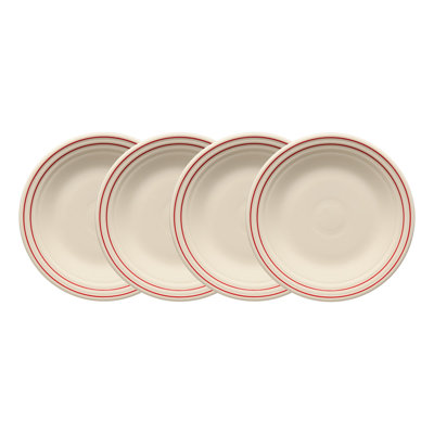 Fiesta Americana Scarlet Band Classic Rim 9 Inch Luncheon Plate, Set of 4