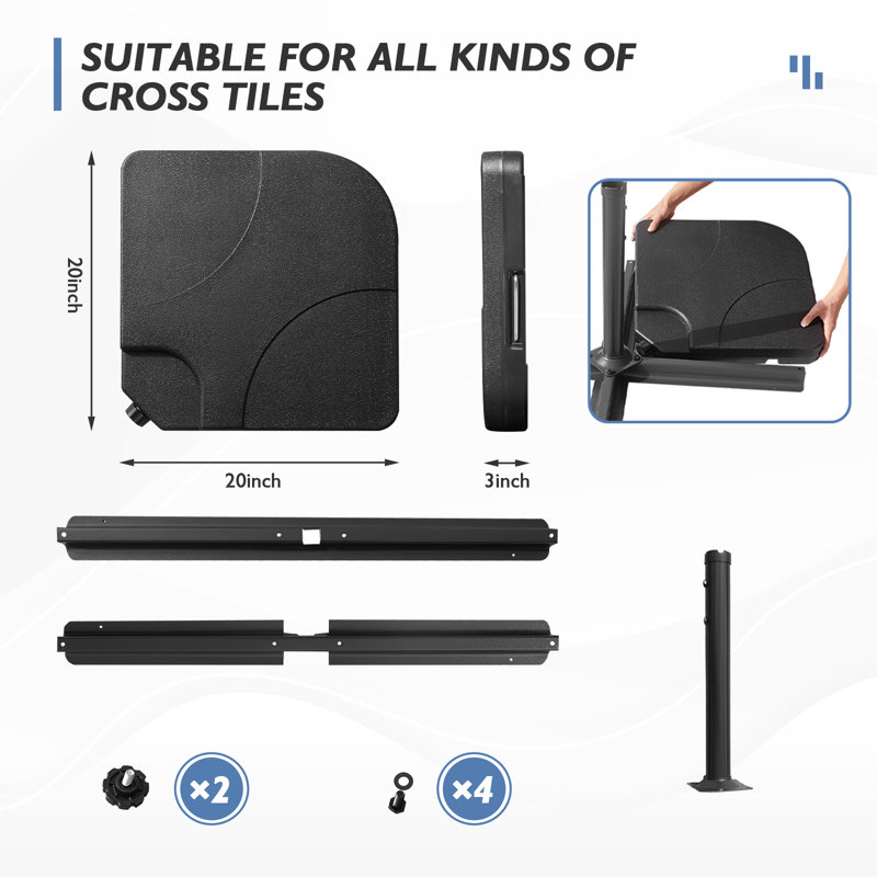 Plastic Free Standing Umbrella Base with Handle