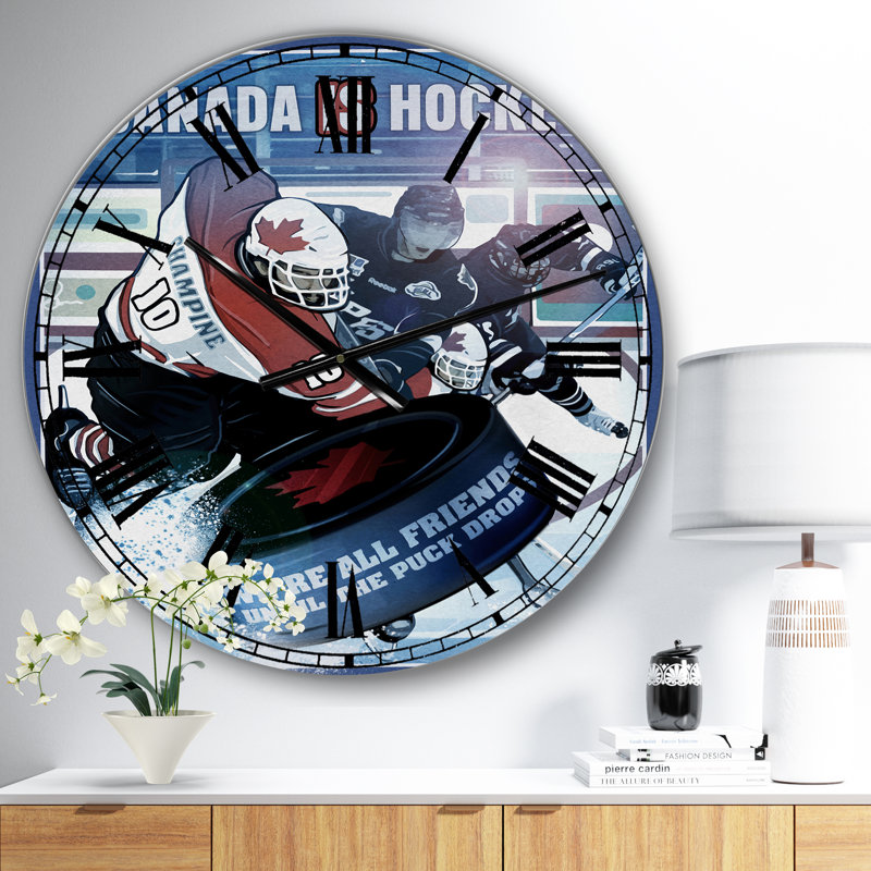 Canada is Hockey - Grande horloge murale traditionnelle, Petit