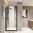 28"X72" Tempered Glass Pivot Shower Door In Matte Black Aluminum Frame, Stainless Steel Handle, Smooth - Operating Swing Design, Water Separation For Bathroom Maintenance 28X72 Inch With Function,