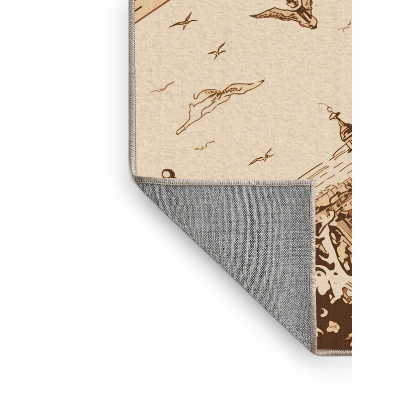 Tapis beige lavable à la machine Pacchiana, 8x12